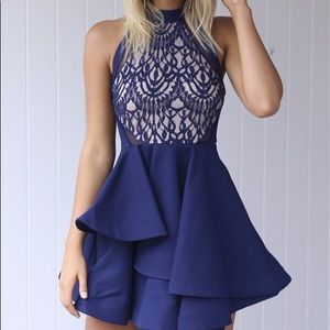 Navy Blue Lace Dress